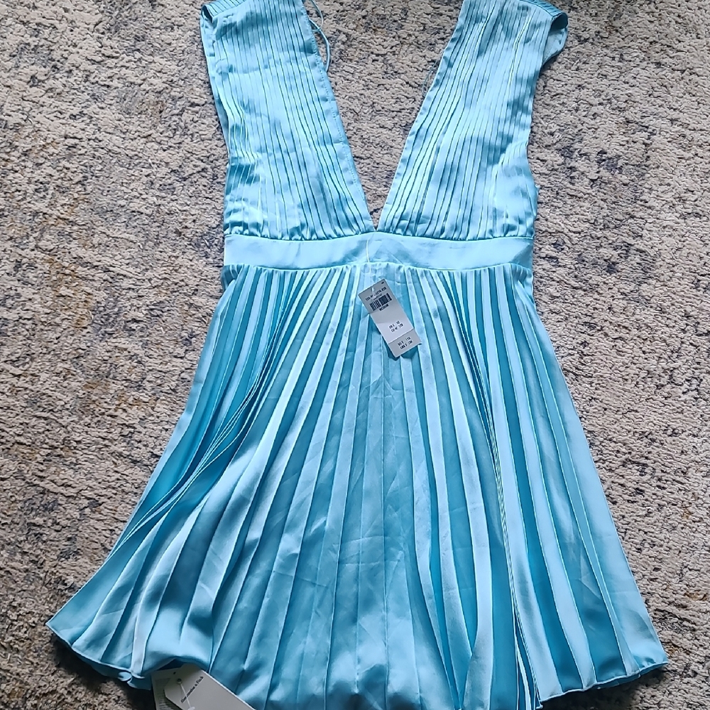Abercrombie & Fitch Light Blue Pleated Dress